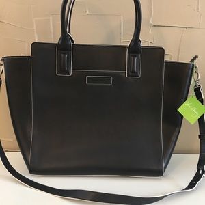 Vera Bradley Black Faux Leather Tote